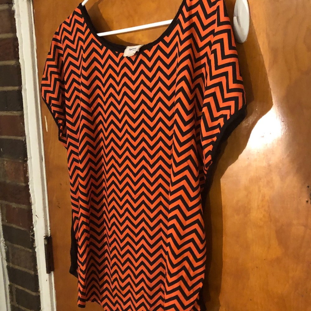 Pretty Women's Orange and Black Top - Blouse, Summer